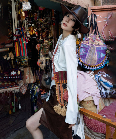 Wave Hem Long Sleeve Top